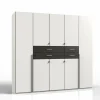 Kleerkast Denver 225cm - decor - wit & carbon eik