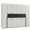 Kleerkast Denver 270cm - decor - wit & carbon eik
