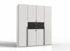 Kleerkast Denver 180cm - decor - wit & carbon eik