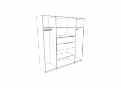 Kleerkast Denver 180cm - decor - artisanale eik & grafiet