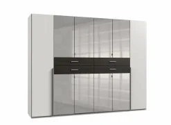Kleerkast Denver 270cm - decor - wit & carbon eik