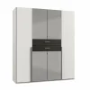 Kleerkast Denver 180cm - decor - wit & carbon eik