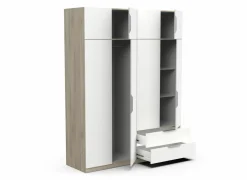 Kleerkast Ghost 157cm - decor - kronberg eik & wit
