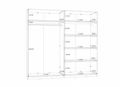 Kleerkast Helen 228cm - decor - wit