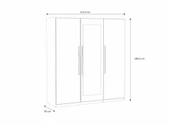 Kleerkast Helen  181cm - decor - wit