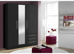 Kleerkast Jupiter 145cm - decor - zwart