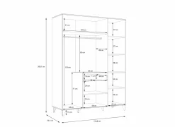 Kleerkast Lya 153cm - decor - cabezone oak & mauvella oak
