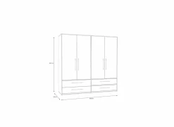 Kleerkast Mokkaris 206cm - decor - artisanale eik & wit