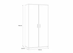 Kleerkast Mokkaro 95cm - decor - zwart & kastanje eik