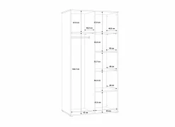 Kleerkast Mokkaro 95cm - decor - zwart & kastanje eik