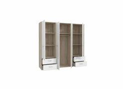 Kleerkast Mokkaro 206cm - decor - wit & sonoma eik