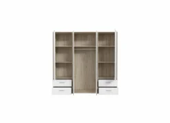 Kleerkast Mokkaro 206cm - decor - wit & sonoma eik