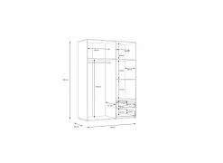 Kleerkast Mokkaro 145cm - decor - wit
