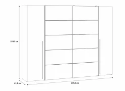 Kleerkast Narago 270cm - decor - wit