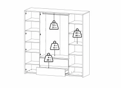 Kleerkast Next 197x58x202cm - decor - wit & jackson hickory