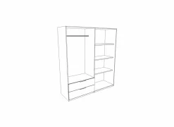 Kleerkast Orleans 181cm - decor - wit