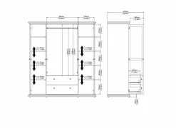 Kleerkast Paris 181cm - decor - wit