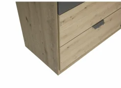 Kleerkast Quadraspin 226cm - decor - artisanale eik/ metallic grijs