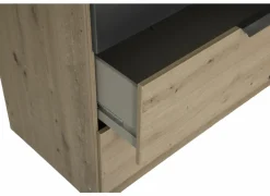 Kleerkast Quadraspin 226cm - decor - artisanale eik/ metallic grijs