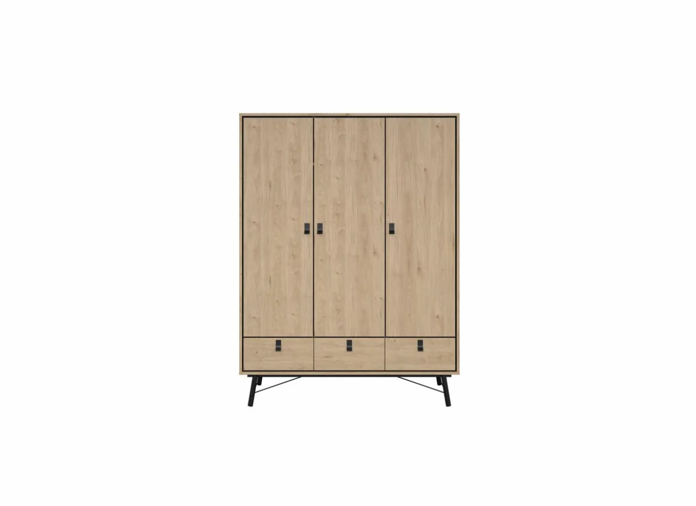 Kleerkast Ry 151cm - decor - bruin & zwart