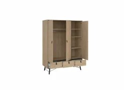 Kleerkast Ry 151cm - decor - bruin & zwart