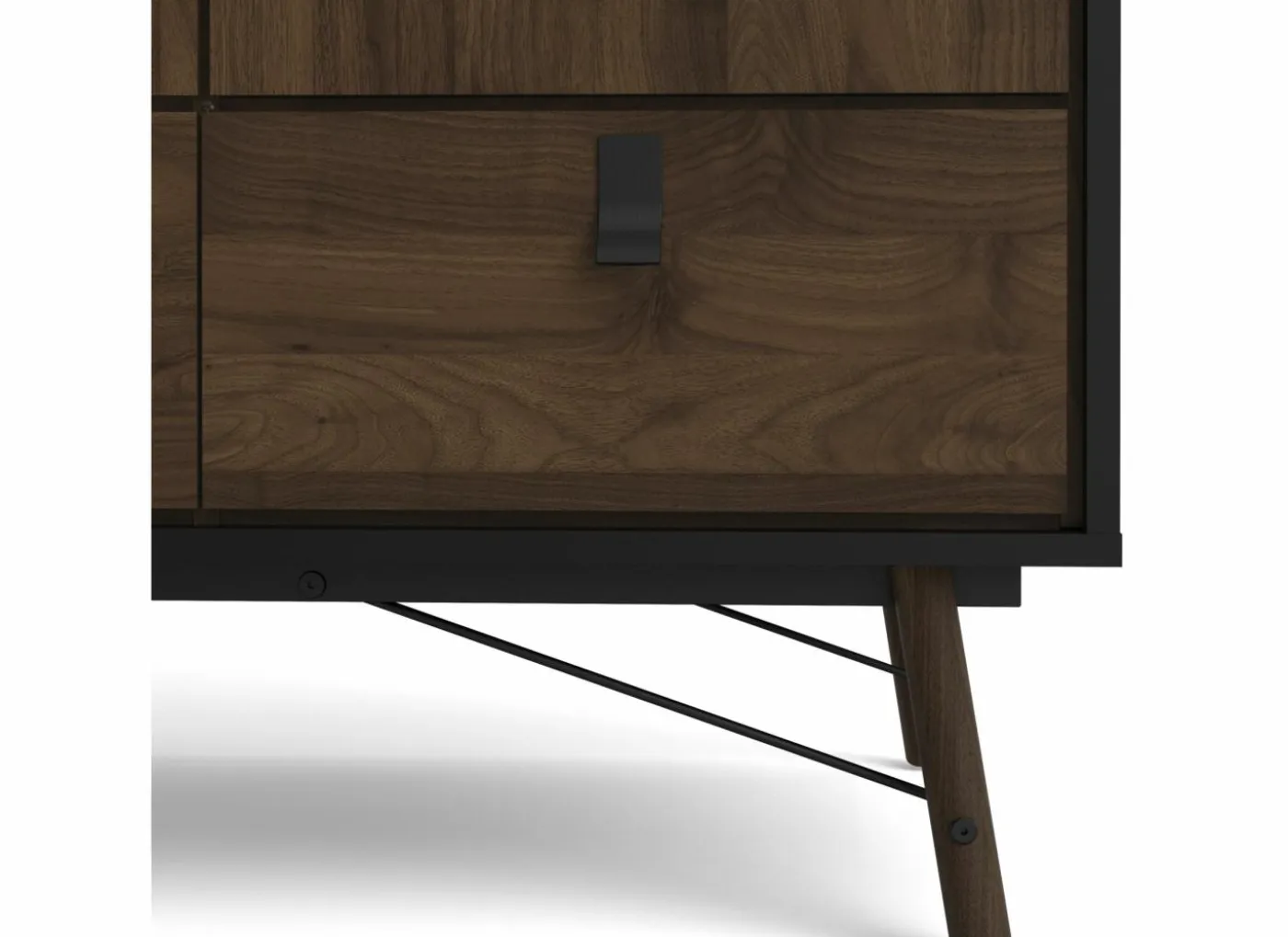 Kleerkast Ry 151cm - decor - mat zwart/okkernoot