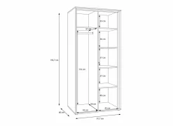 Kleerkast Wexlin 91x60x194cm - decor - sand & mauvella oak