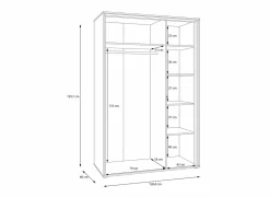 Kleerkast Wexlin 126x60x194cm - decor - sand & mauvella oak