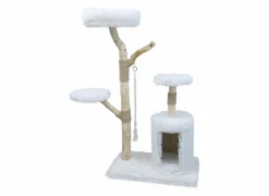 Krabpaal Alaska 80x50x150cm - hout  & sisal - wit