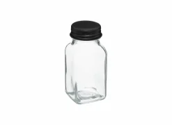 Kruidenrek 21,5x9x16cm - gietijzer/glas - zwart/bamboe