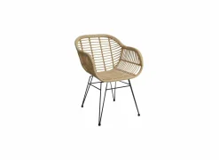 Kuipstoel Flores 58x62x81cm - polyethyleen - naturel/zwart