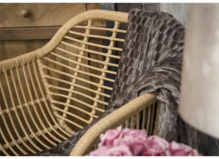 Kuipstoel Flores 58x62x81cm - polyethyleen - naturel/zwart