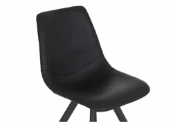 Kuipstoel Pokerface 47x57x83cm - natuurleder - zwart