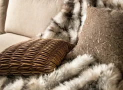 Kussen Halina 43x43cm - stof - coca mocha