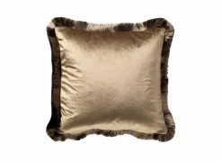 Kussen Jeanette 45x45cm - stof - bruin