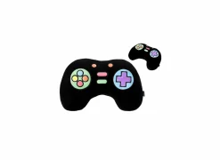 Kussen Let's Play 33x28cm - stof - zwart