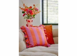 Kussen 45x45cm - katoen - roze & rood