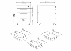 Ladeblok Prima 48x49x68cm - decor - eik