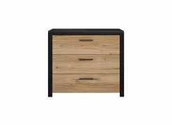 Ladekast Dalate 101x41x88,2cm - decor - kastanje eik/mat zwart