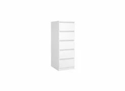 Ladekast Naia 41x50x111cm - melamine - wit hoogglans