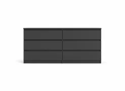 Ladekast Naia 154x50x71cm - melamine - mat zwart