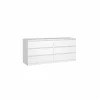 Ladekast Naia 154x50x71cm - melamine - wit hoogglans