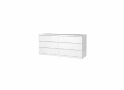 Ladekast Naia 154x50x71cm - melamine - wit hoogglans