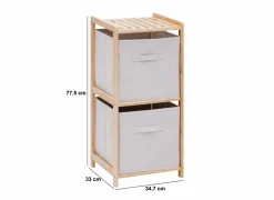 Ladekast Tidy 35x33xH77,5cm - bamboe - naturel