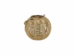 Lantaarn Maty H15cm - papier & glas - bruin