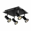 LED spot met 4 spots 5W GU10 chroom zwart