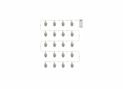 Lichtslinger Dennenappel 200cm 20LED - metaal - wit