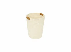 Linnenmand Duo Ø44x56cm - polyestervezel & katoen - ivoor