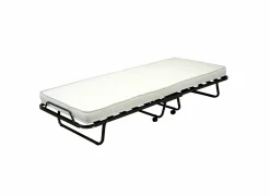 Logeerbed Morfeo 80x190cm - metaal - zwart & wit met matras en bodem