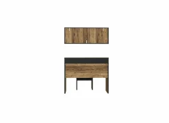 Make-up tafel Jabim met spiegel 110cm - decor - alpine picea & zwart